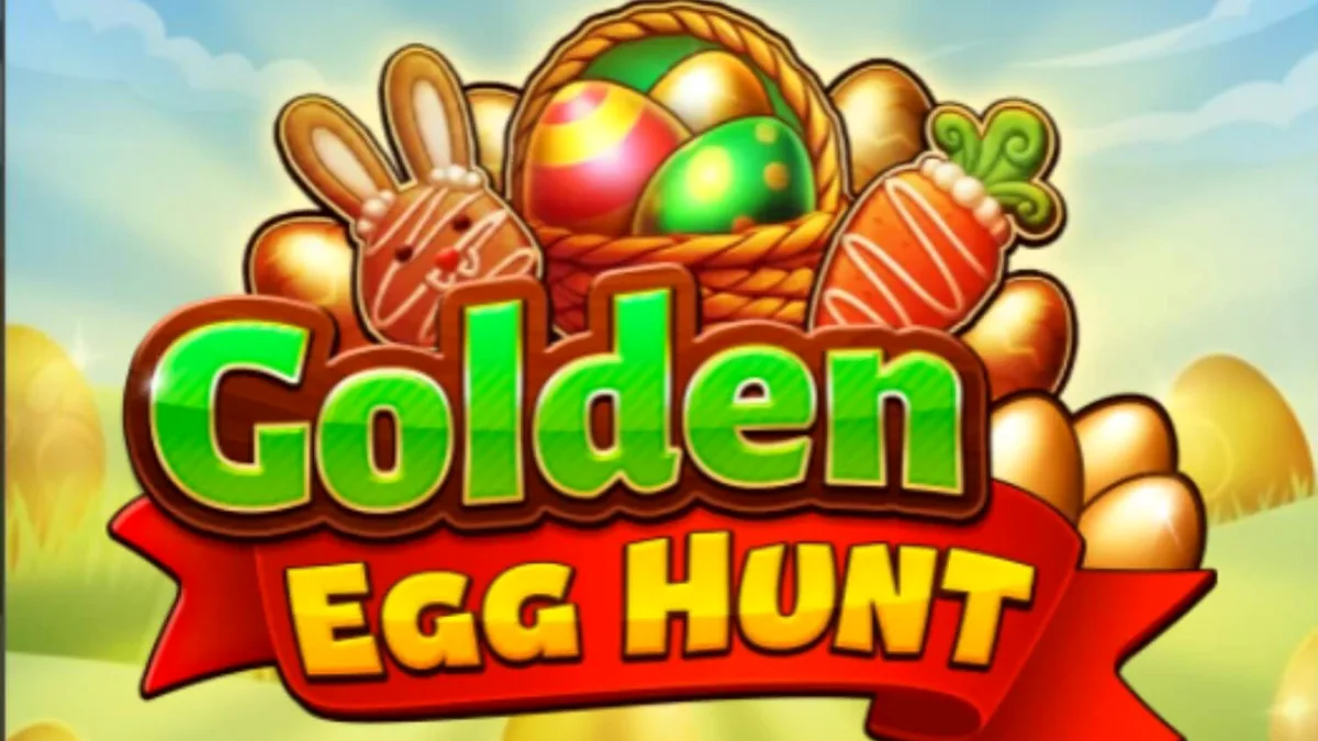 Pemandangan padang rumput musim semi yang cerah dalam slot Golden Egg Hunt