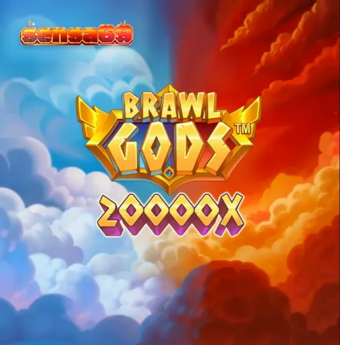 Tampilan visual slot Brawl Gods dengan tema pertempuran Zeus dan Hades